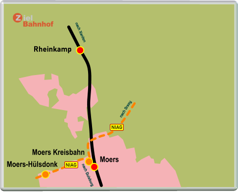NIAG NIAG Moers Moers Kreisbahn Moers-Hülsdonk Rheinkamp nach Xanten nach Duisburg nach Orsoy